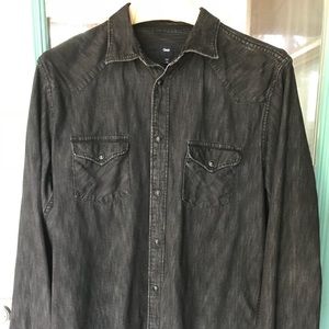 Western style snap button shirt